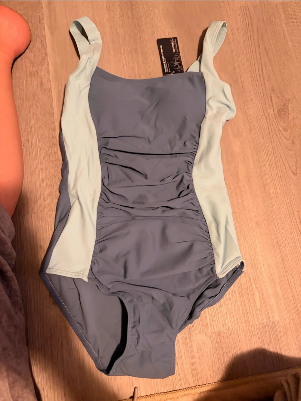 Girls' Light Blue & Slate One-Piece Swim Suit